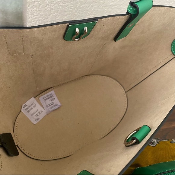 Cute Black Green Elephant Colorblock Basket Tote w/ Crossbody Strap Contrast S14 - Picture 10 of 16